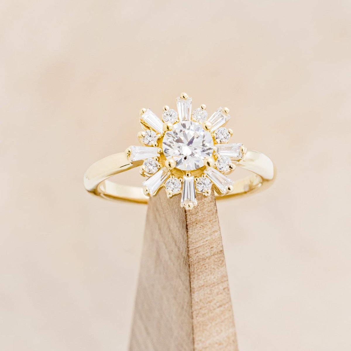 "SEREN" - ROUND CUT MOISSANITE ENGAGEMENT RING WITH DIAMOND HALO-1