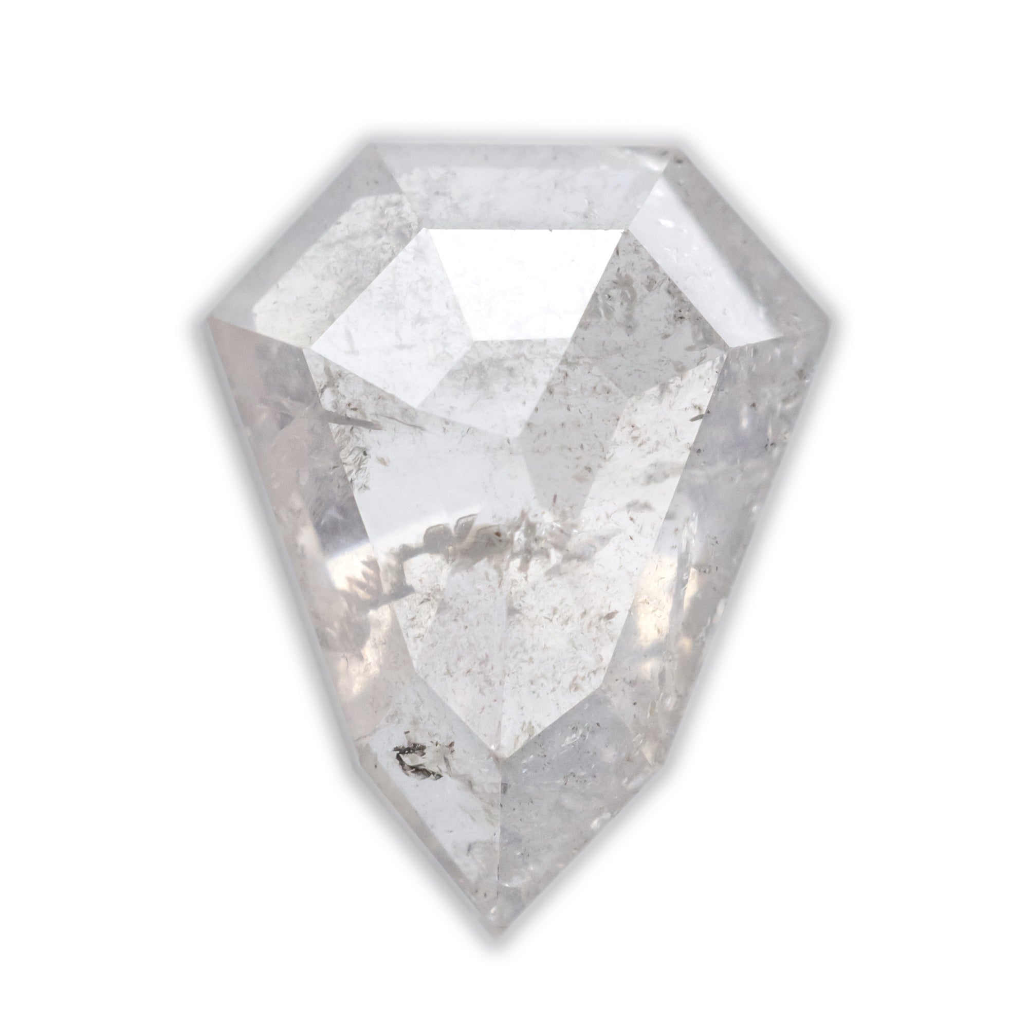 1.33ct 6.73x8.42x3.07mm ROSE CUT SHIELD SALT & PEPPER DIAMOND-Staghead Designs