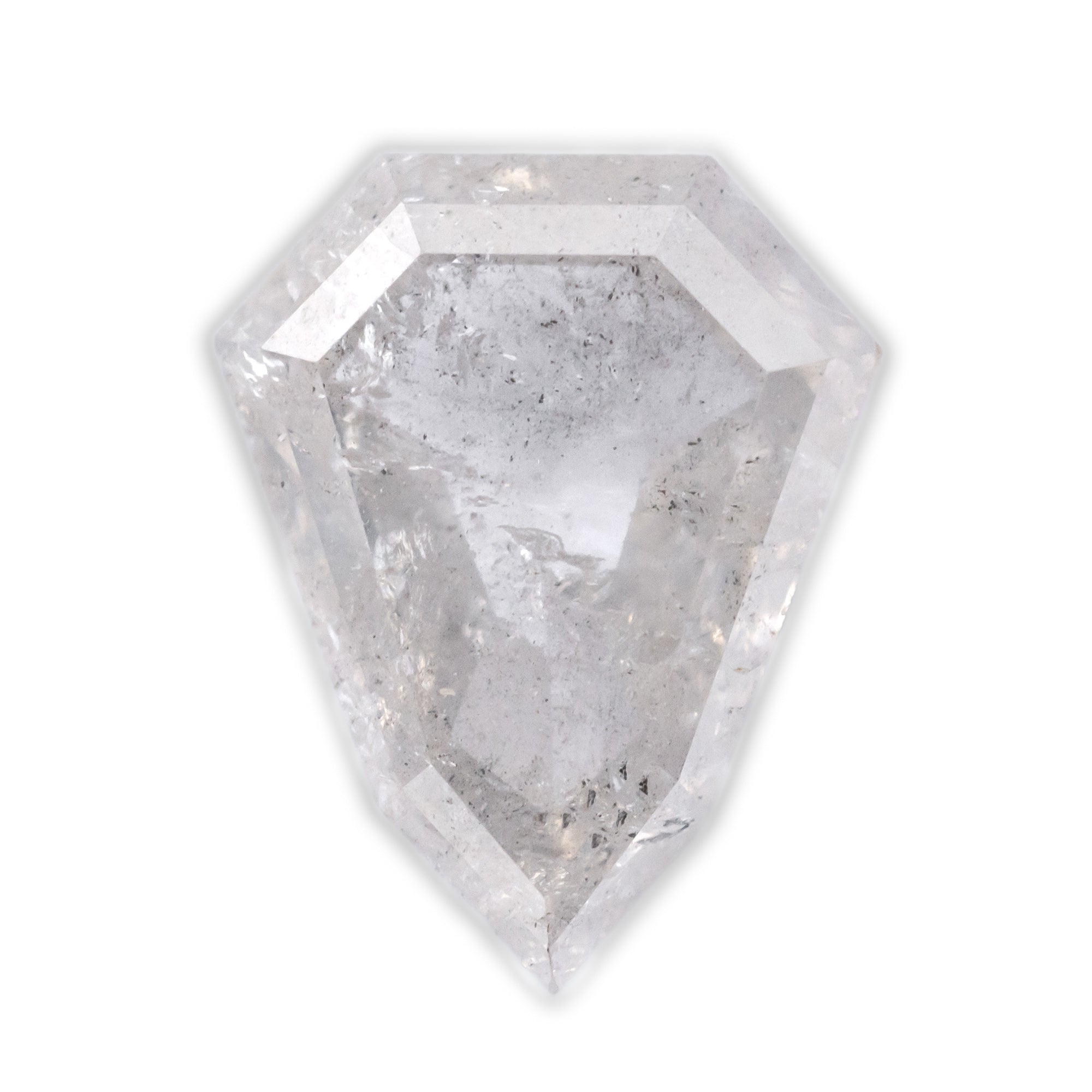 1.33ct 6.73x8.42x3.07mm ROSE CUT SHIELD SALT & PEPPER DIAMOND-Staghead Designs