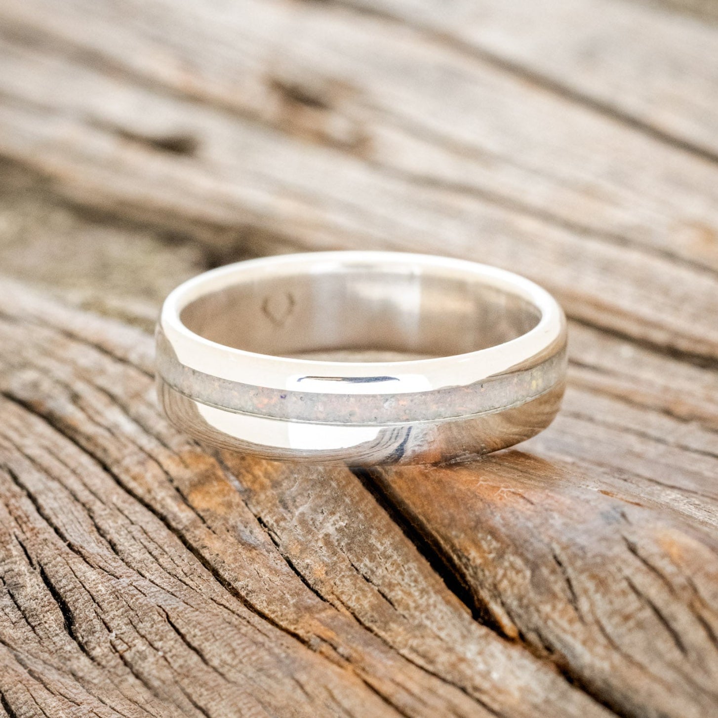 "VERTIGO" - FIRE & ICE OPAL WEDDING BAND-6