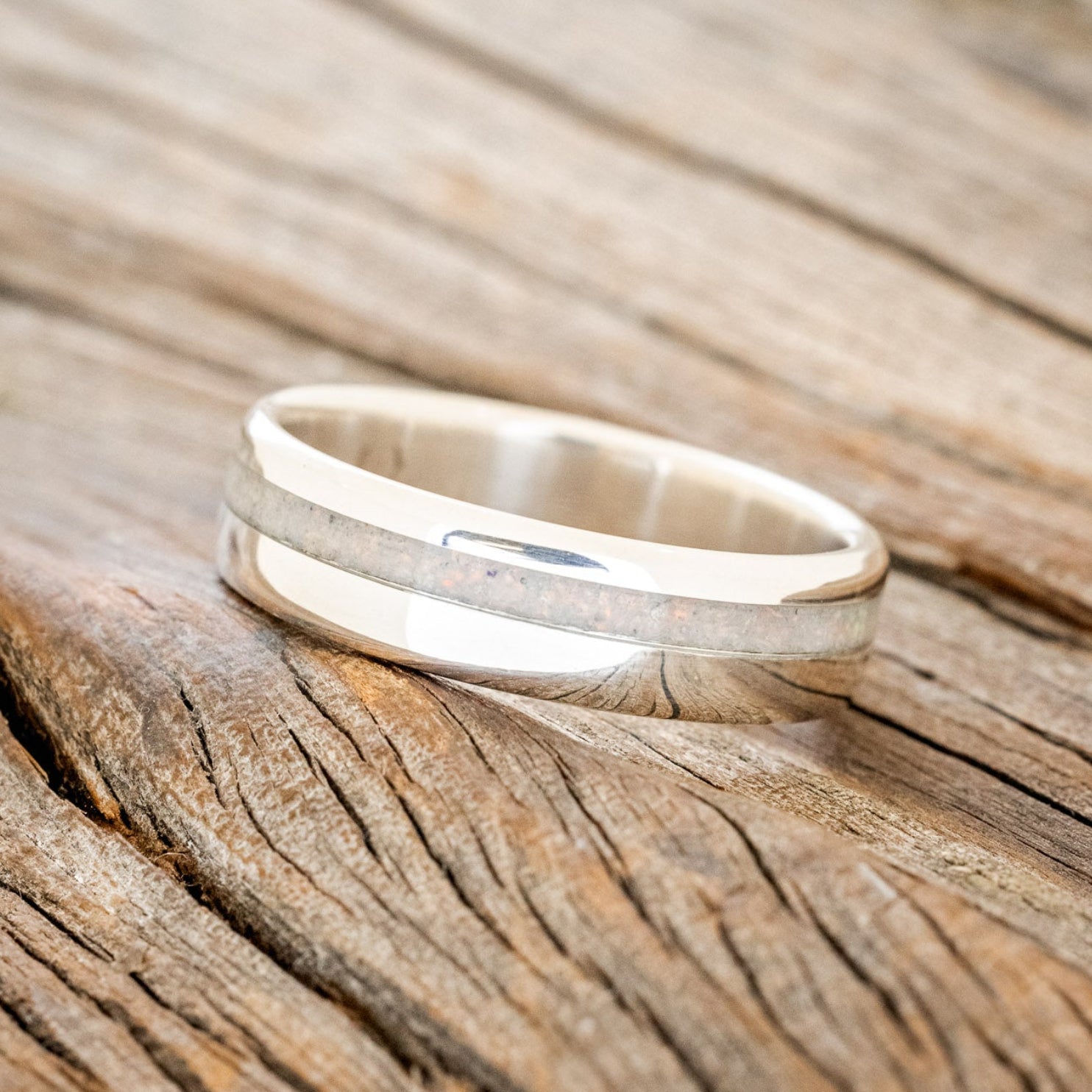 "VERTIGO" - FIRE & ICE OPAL WEDDING BAND-5
