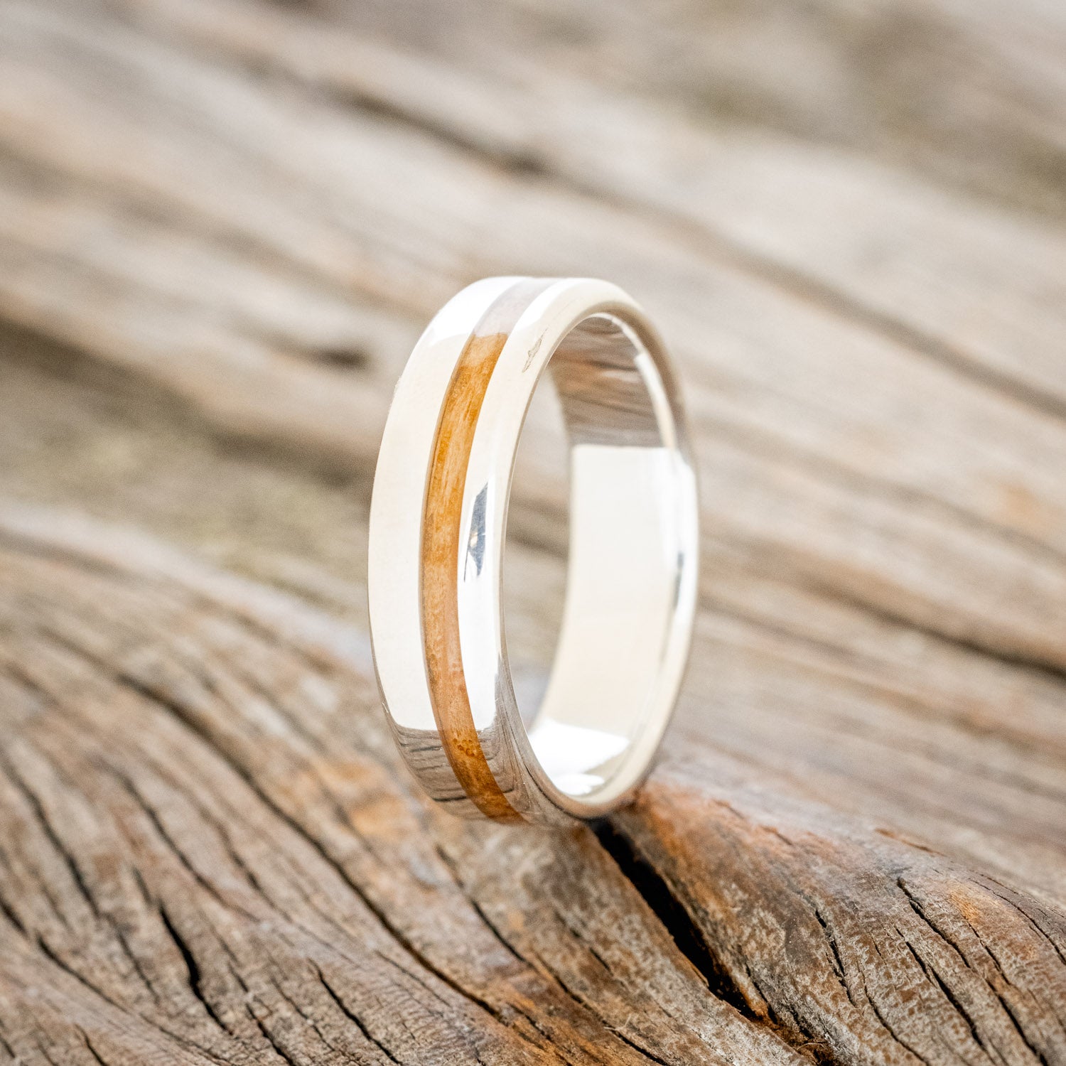 "VERTIGO" - WHISKEY BARREL OAK WEDDING BAND-10
