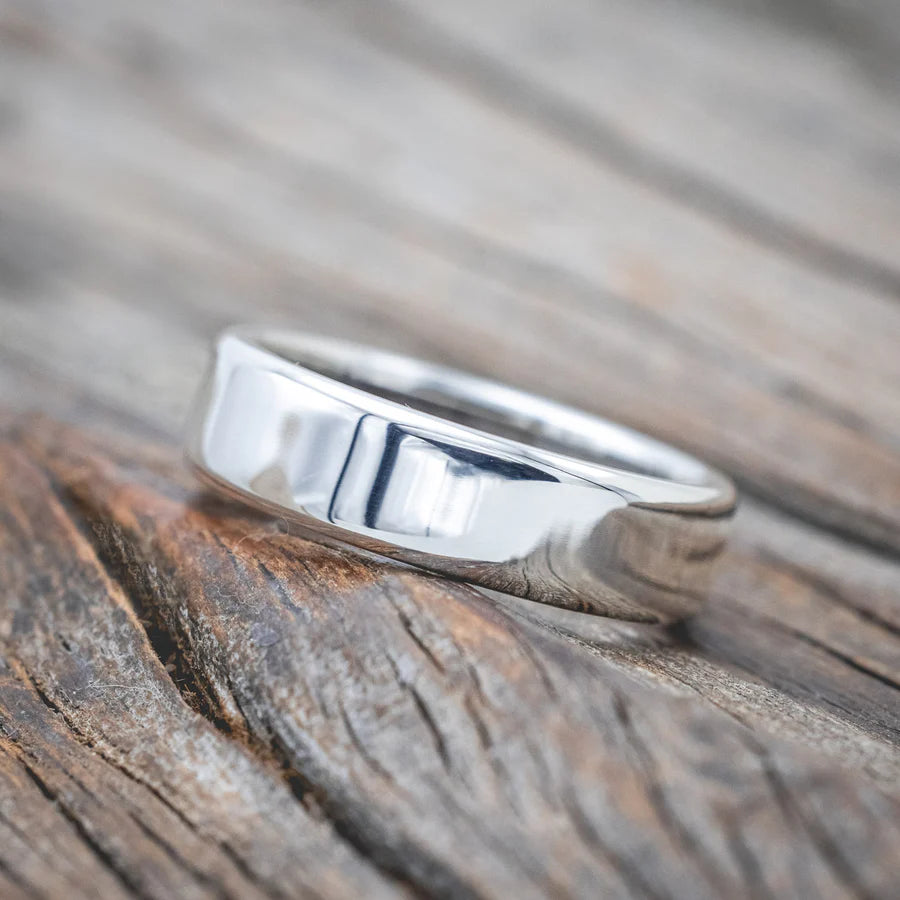 ANTLER LINED WEDDING RING - SILVER (6MM) - SIZE 11 1/2-Staghead Designs