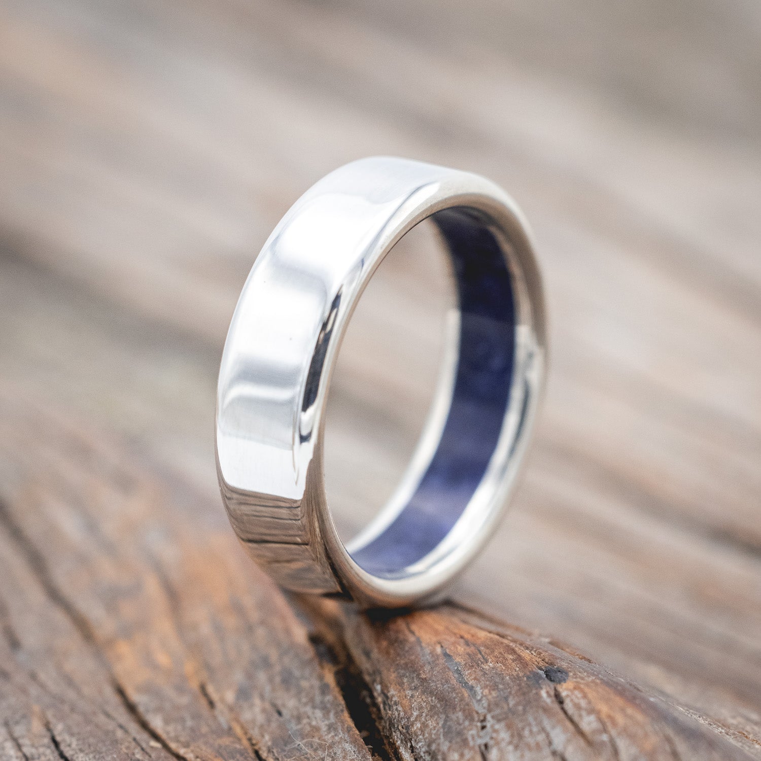 BLUE GOLDSTONE CHANNEL LINED RING-Staghead Designs