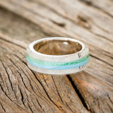 "CANYON" - MALACHITE, ANTLER & TURQUOISE WEDDING BAND - READY TO SHIP-3