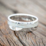 "CASTOR" - MOTHER OF PEARL WEDDING RING-Staghead Designs