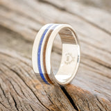 "COSMO" - LAPIS LAZULI & IRONWOOD WEDDING RING-1