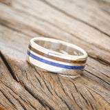 "COSMO" - LAPIS LAZULI & IRONWOOD WEDDING RING-2