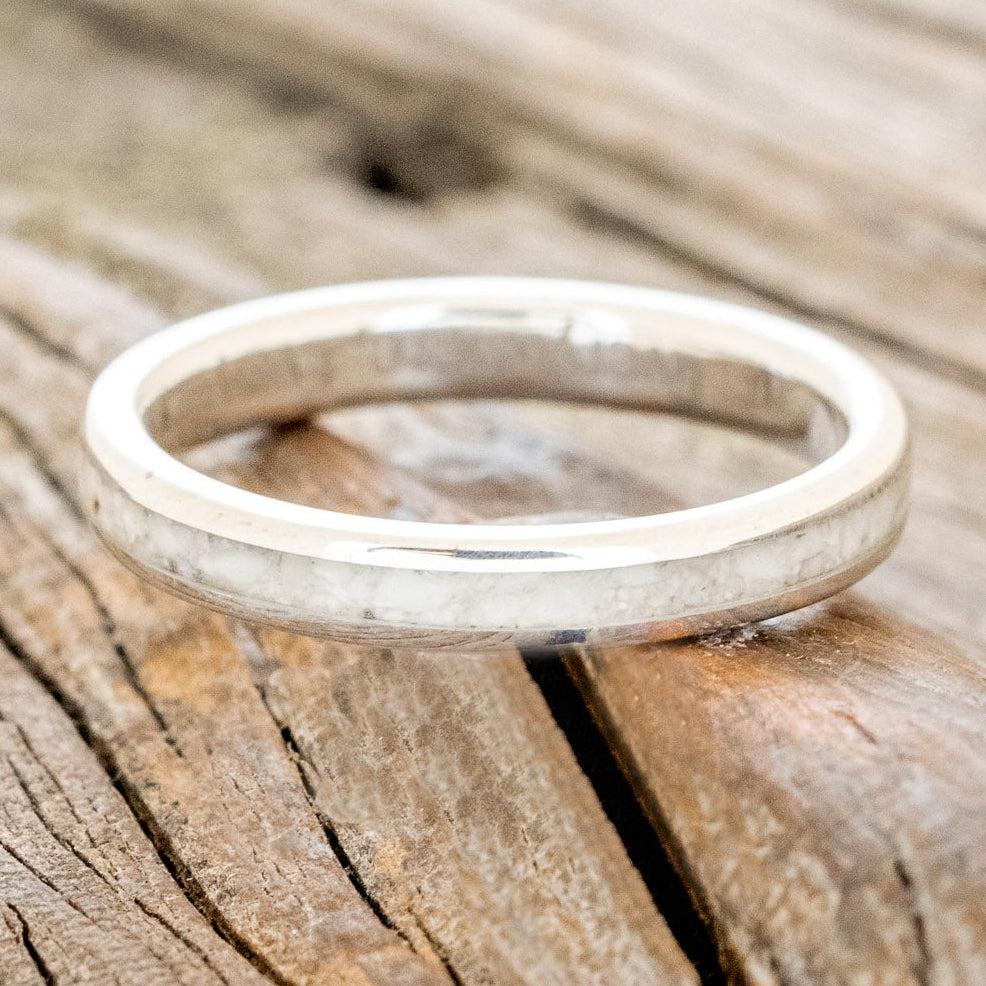 "ETERNA" - ELK TOOTH IVORY STACKING WEDDING BAND-6