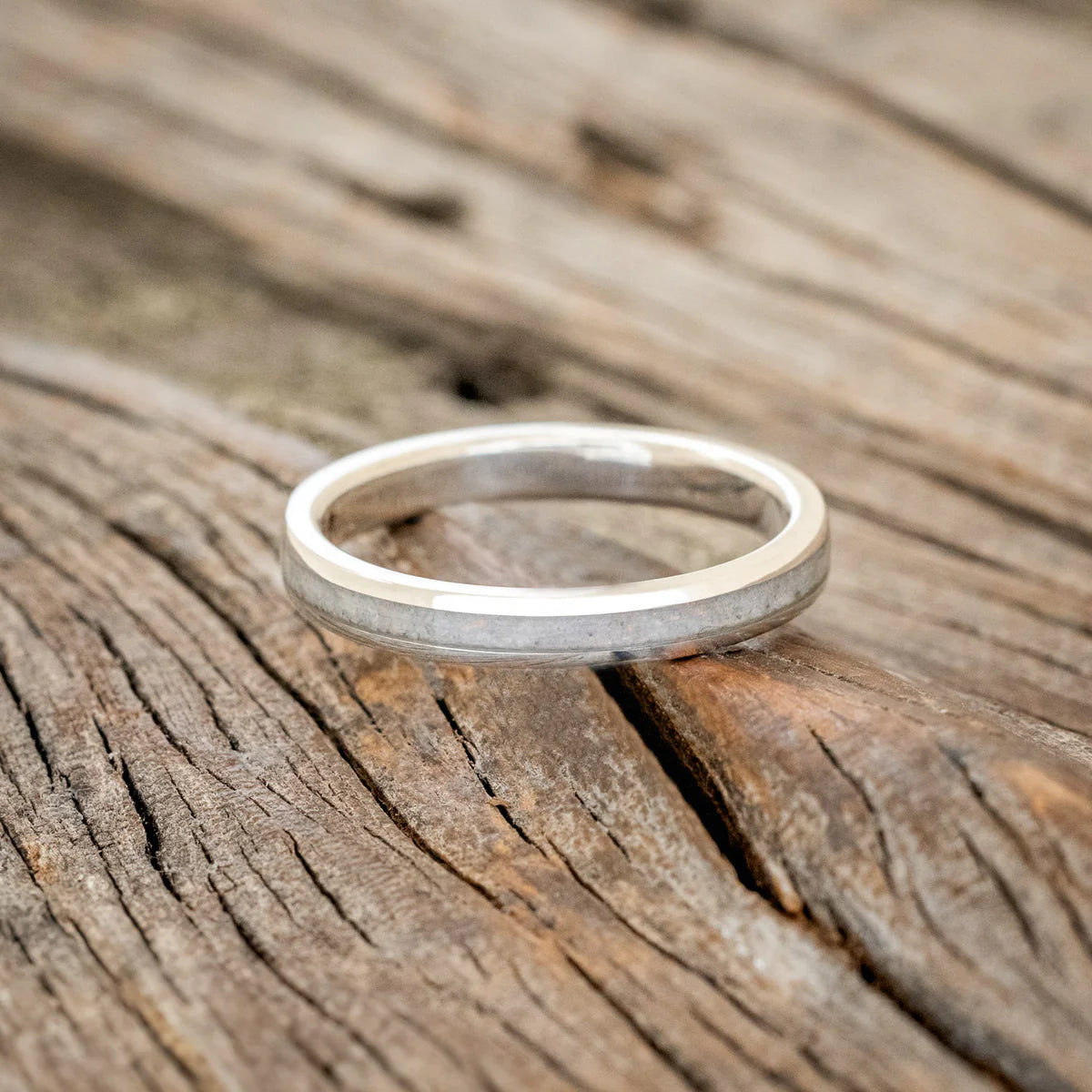 "Eterna" - Fire & Ice Opal Stacking Band - Silver (3mm) - Size 8 1/4
