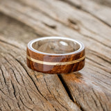 "GOLDEN" - REDWOOD & 14K GOLD INLAY WEDDING BAND-9