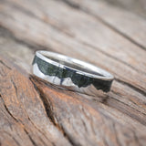 "HELIOS" - CRUSHED MOSS AGATE MOUNTAIN RANGE WEDDING BAND-Staghead Designs