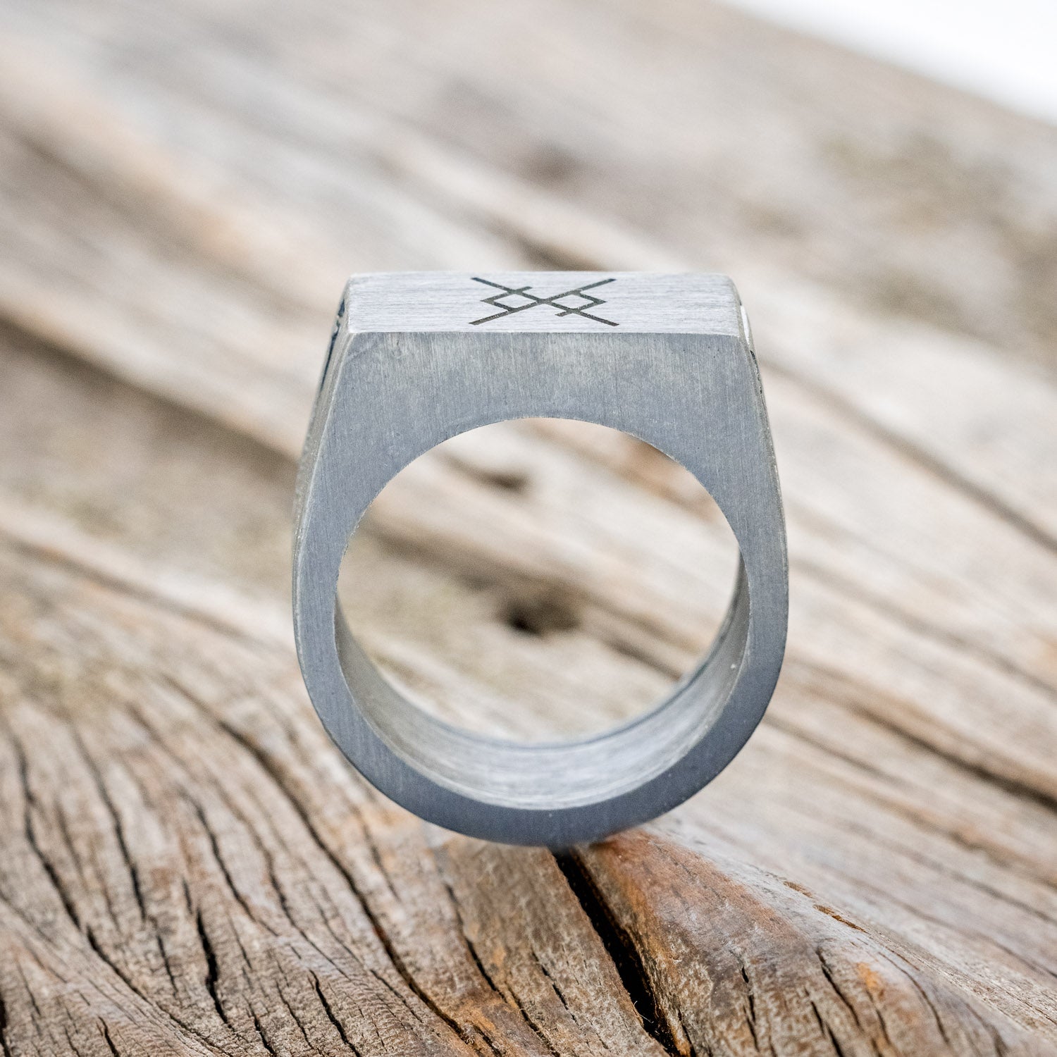 "HEMLOCK" - RUNE ENGRAVED SILVER POISON RING WITH A DARKNESS TREATMENT FINISH-4