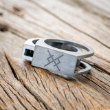 "HEMLOCK" - RUNE ENGRAVED SILVER POISON RING WITH A DARKNESS TREATMENT FINISH-6