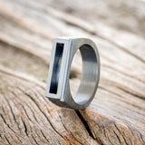 "HEMLOCK" - RUNE ENGRAVED SILVER POISON RING WITH A DARKNESS TREATMENT FINISH