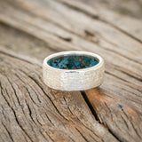 HAMMERED WEDDING BAND WITH PATINA COPPER LINING-15