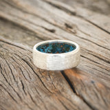 HAMMERED WEDDING BAND WITH PATINA COPPER LINING-18