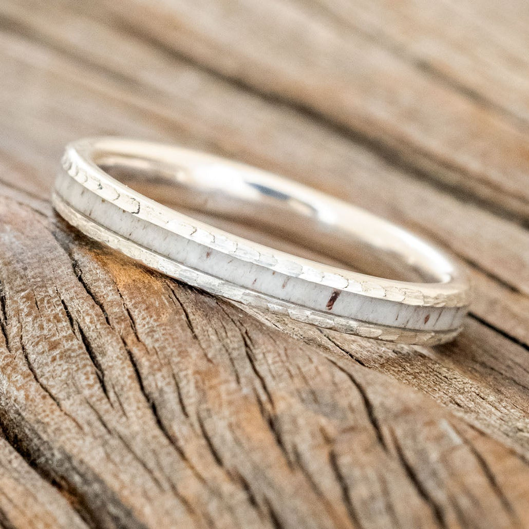 "ETERNA" - ANTLER STACKING BAND WITH A HAMMERED FINISH-5