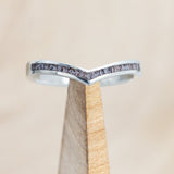 "KIDA" - V-SHAPE STACKING WEDDING BAND WITH ANTLER INLAY-Staghead Designs