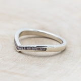 "KIDA" - V-SHAPE STACKING WEDDING BAND WITH ANTLER INLAY-Staghead Designs