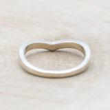 "KIDA" - V-SHAPE STACKING WEDDING BAND WITH ANTLER INLAY-Staghead Designs