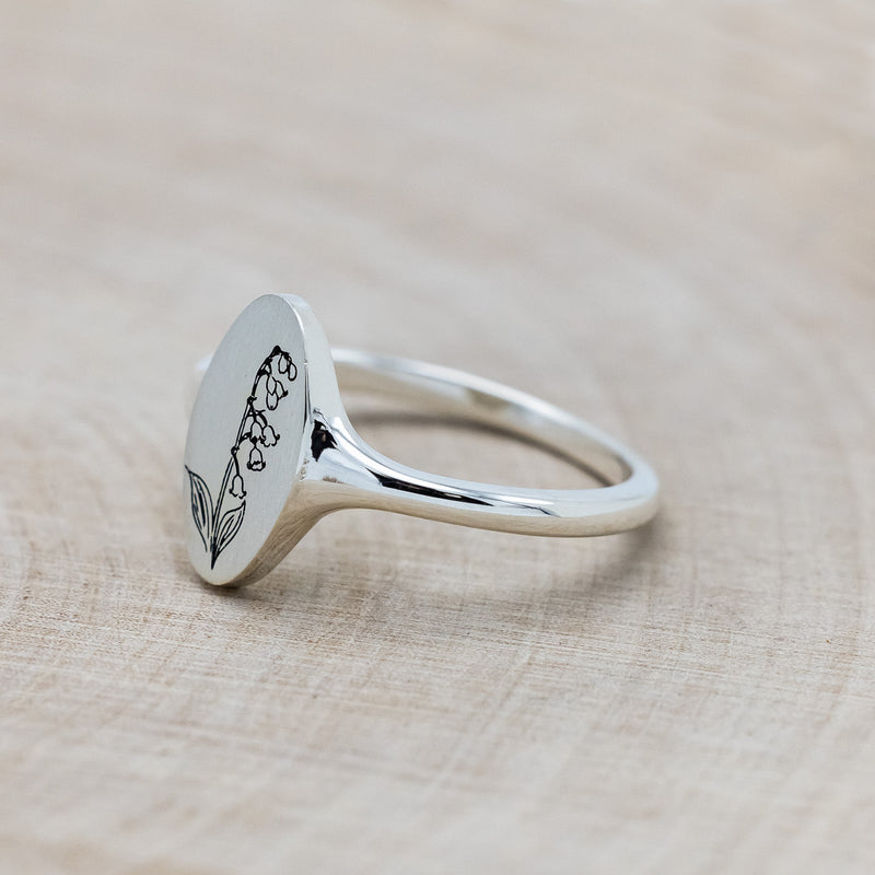 "LILY OF THE VALLEY" - ENGRAVABLE SIGNET RING-3