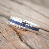 "NIRVANA" - WEDDING BAND WITH MIXED LAPIS LAZULI & FIRE & ICE OPAL INLAY