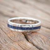 "NIRVANA" - WEDDING BAND WITH MIXED LAPIS LAZULI & FIRE & ICE OPAL INLAY