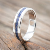 "NIRVANA" - WEDDING BAND WITH MIXED LAPIS LAZULI & FIRE & ICE OPAL INLAY