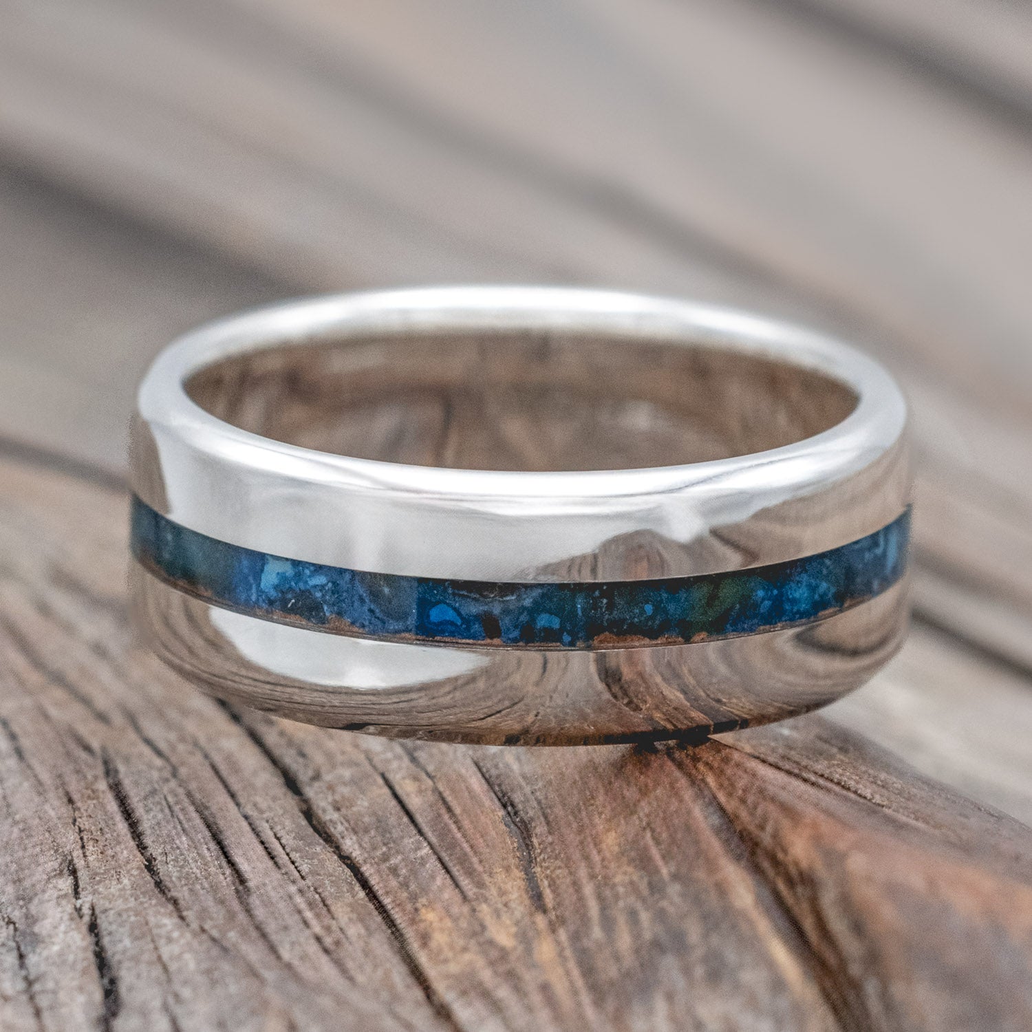 "NIRVANA" - CENTERED PATINA COPPER WEDDING BAND-Staghead Designs