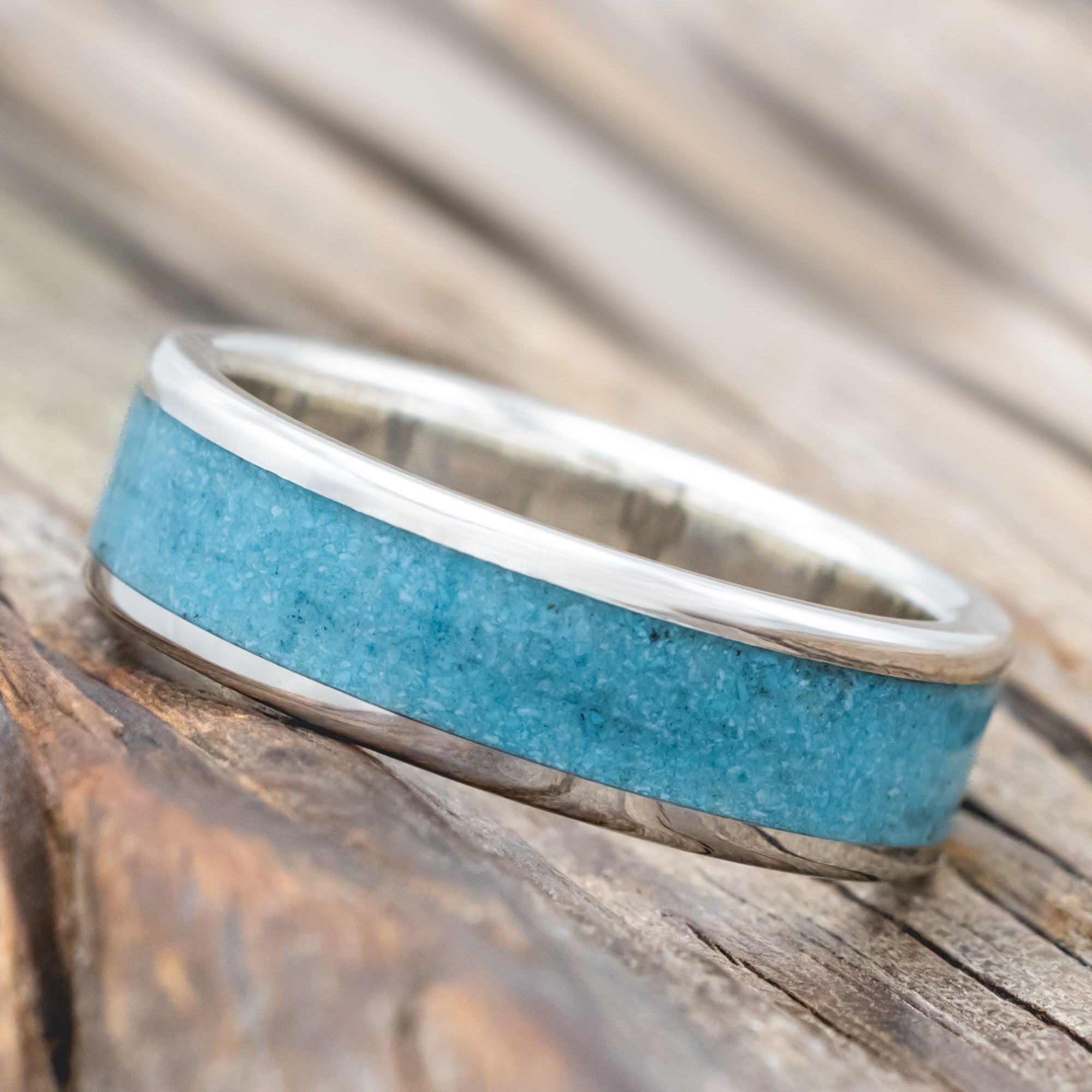 "Rainier" - Turquoise Wedding Band-Staghead Designs