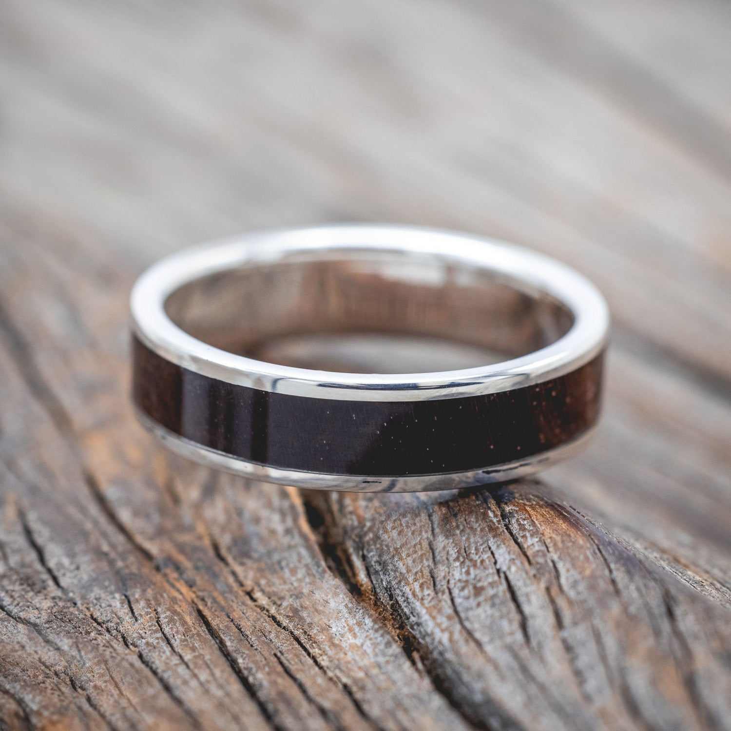 "RAINIER" - DARK MAPLE WEDDING RING-Staghead Designs