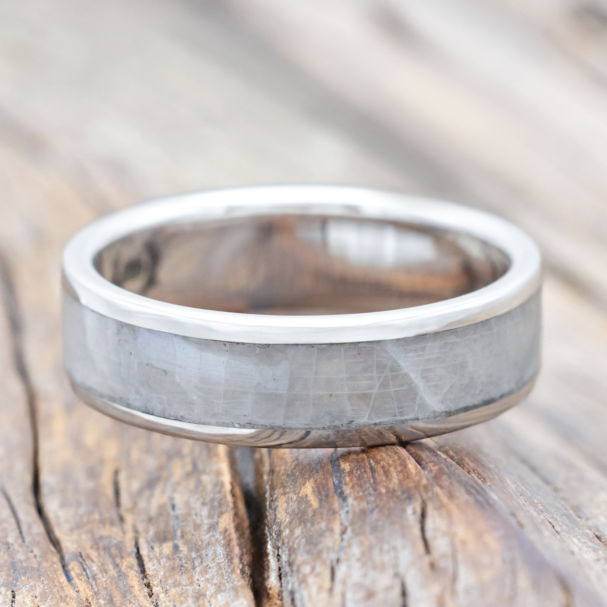 "RAINIER" - MOTHER OF PEARL WEDDING RING-Staghead Designs