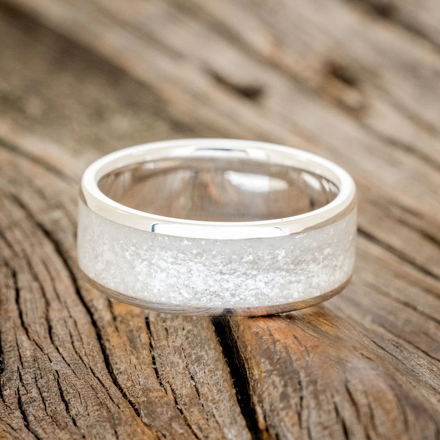 "RAINIER" - DIAMOND DUST WEDDING RING - SILVER - SIZE 8-Staghead Designs