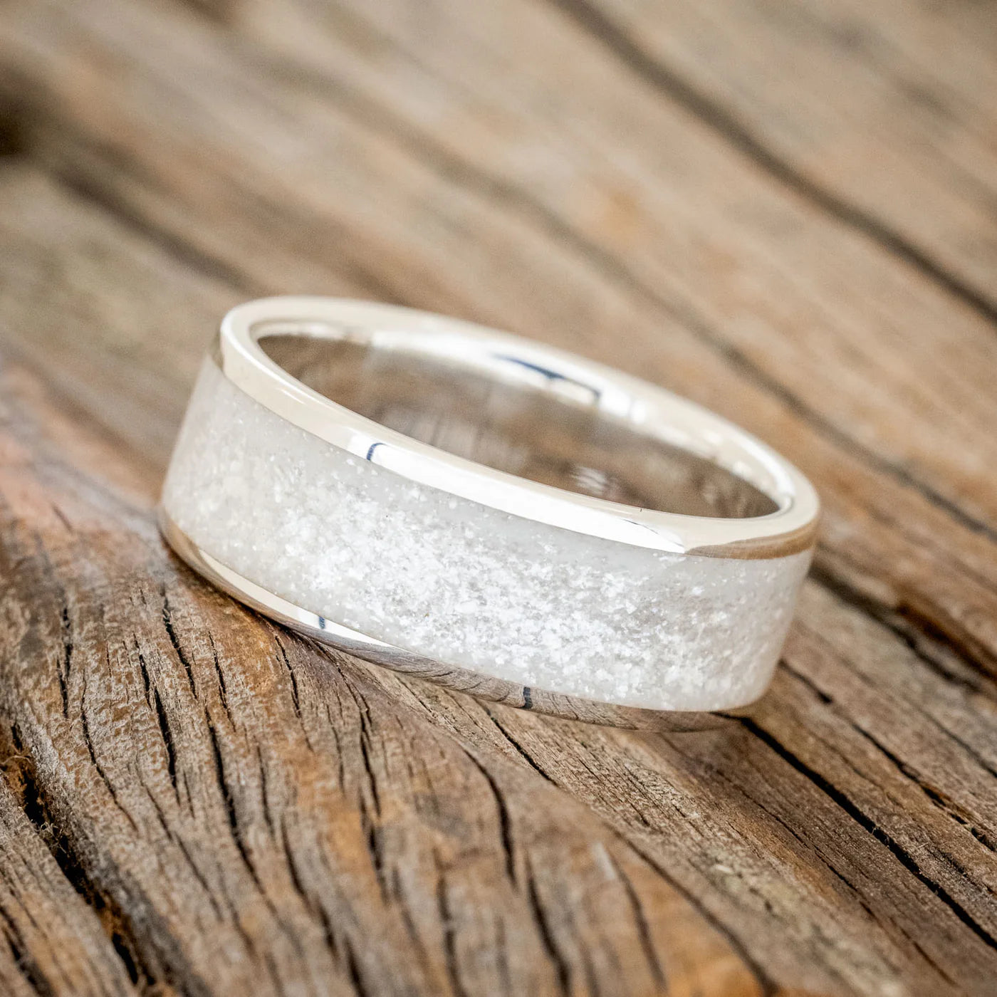 "RAINIER" - DIAMOND DUST WEDDING RING - SILVER - SIZE 8-Staghead Designs