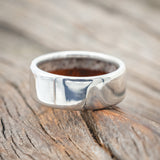 REDWOOD & ANTLER LINED WEDDING RING-Staghead Designs