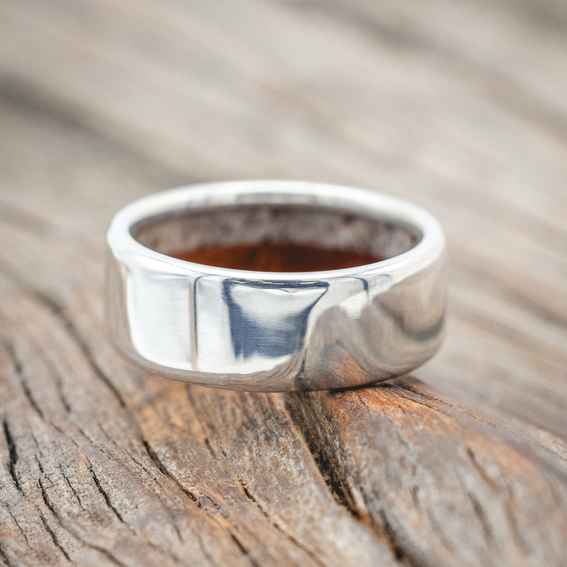 REDWOOD & ANTLER LINED WEDDING RING-Staghead Designs