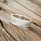 "RYDER" - CELTIC SAILOR'S KNOT ENGRAVED & MOTHER OF PEARL WEDDING RING