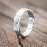 "SEDONA" - RAISED HAMMERED CENTER WEDDING RING-Staghead Designs