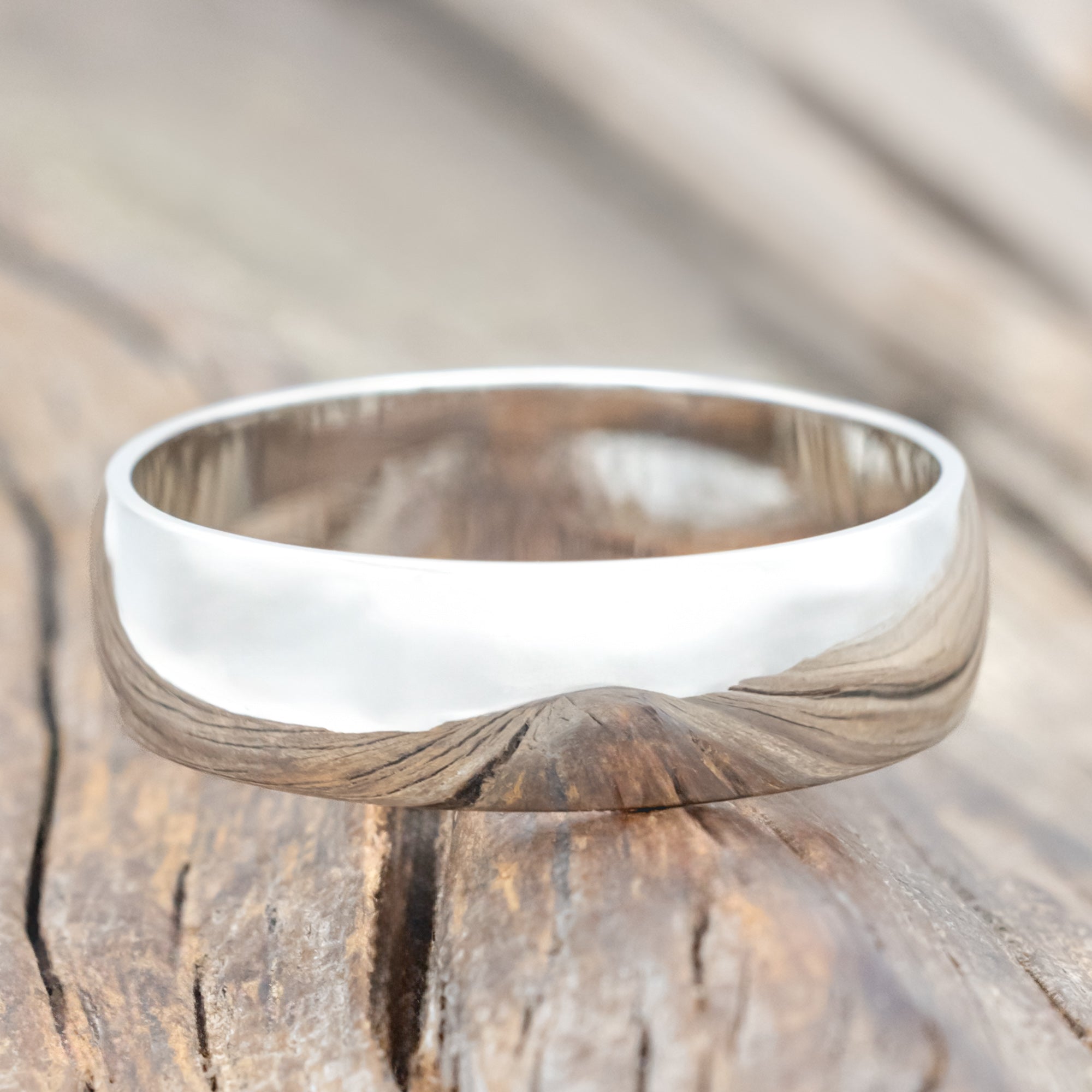 14K SOLID METAL WEDDING BAND WITH DOMED PROFILE-Staghead Designs