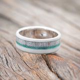 "TANNER" - MALACHITE & ANTLER WEDDING BAND WITH A SANDBLASTED FINISH-Staghead Designs