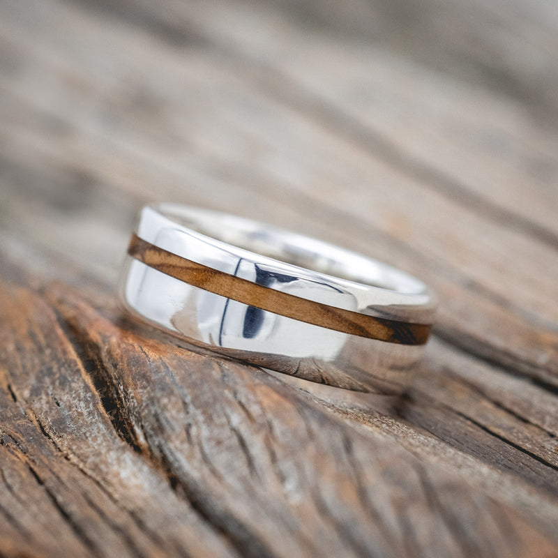 "VERTIGO" - BETHLEHEM OLIVE WOOD WEDDING BAND-Staghead Designs