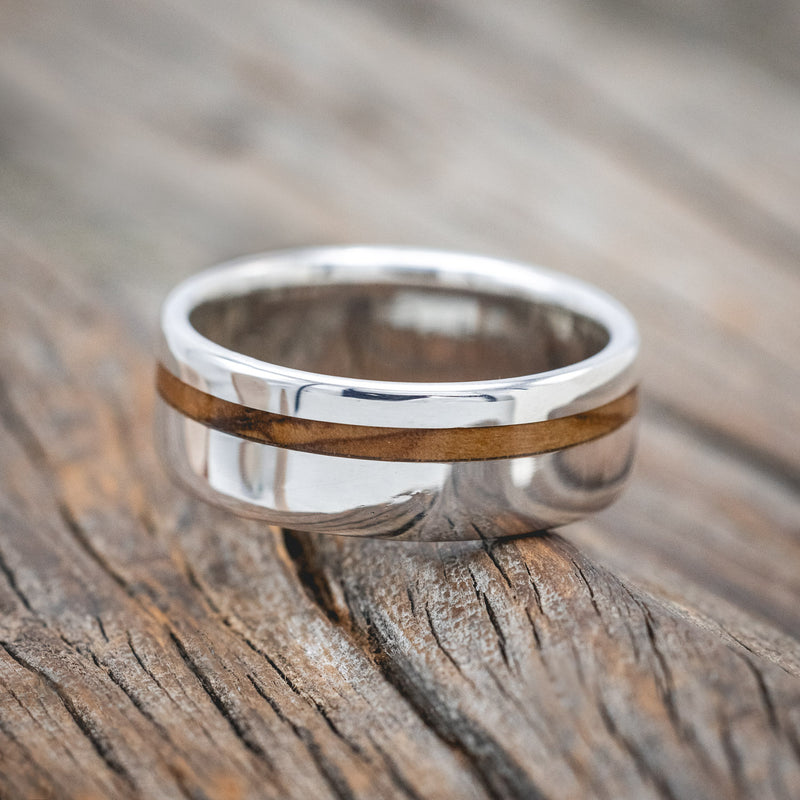 "VERTIGO" - BETHLEHEM OLIVE WOOD WEDDING BAND-Staghead Designs