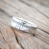 "VERTIGO" - ELK TOOTH IVORY WEDDING RING-Staghead Designs