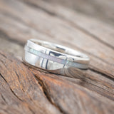 "VERTIGO" - MATCHING SET OF MOTHER OF PEARL WEDDING BANDS-Staghead Designs