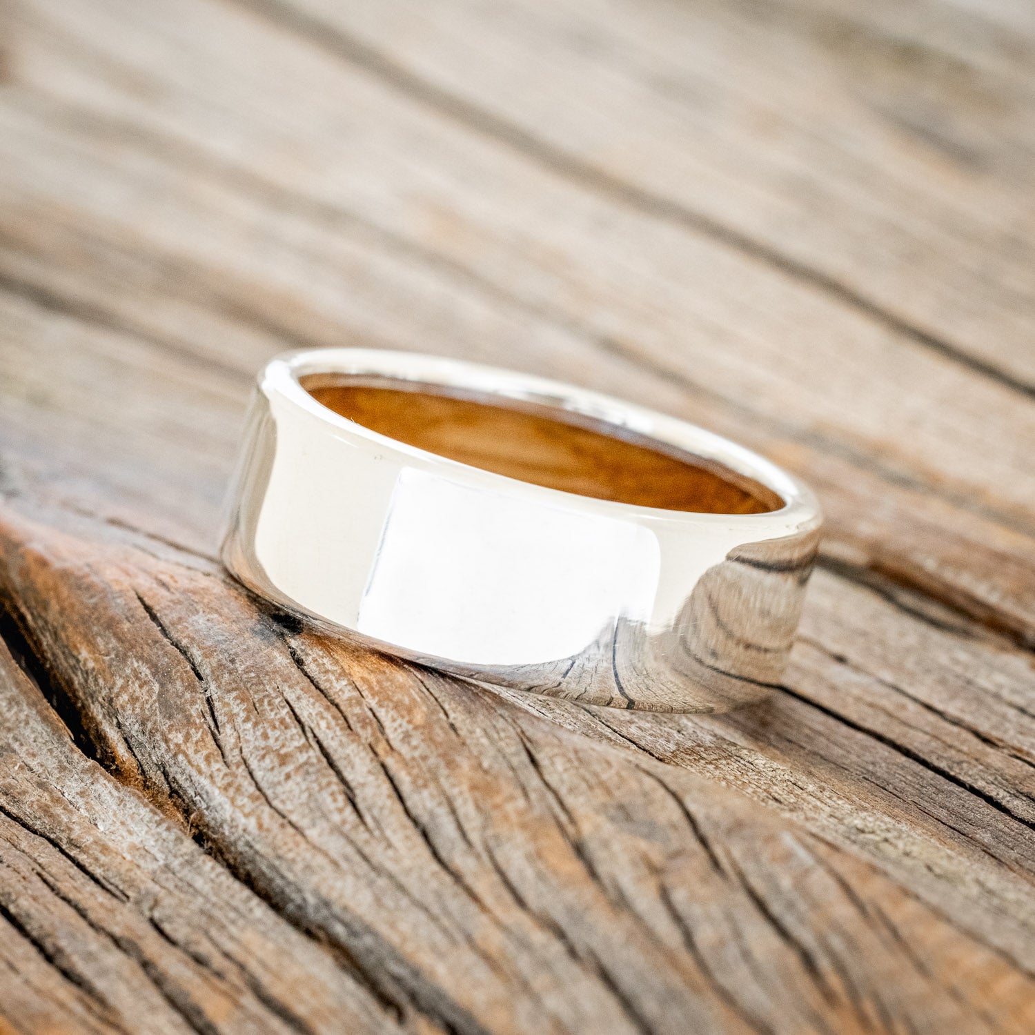 WHISKEY BARREL LINED WEDDING BAND-24