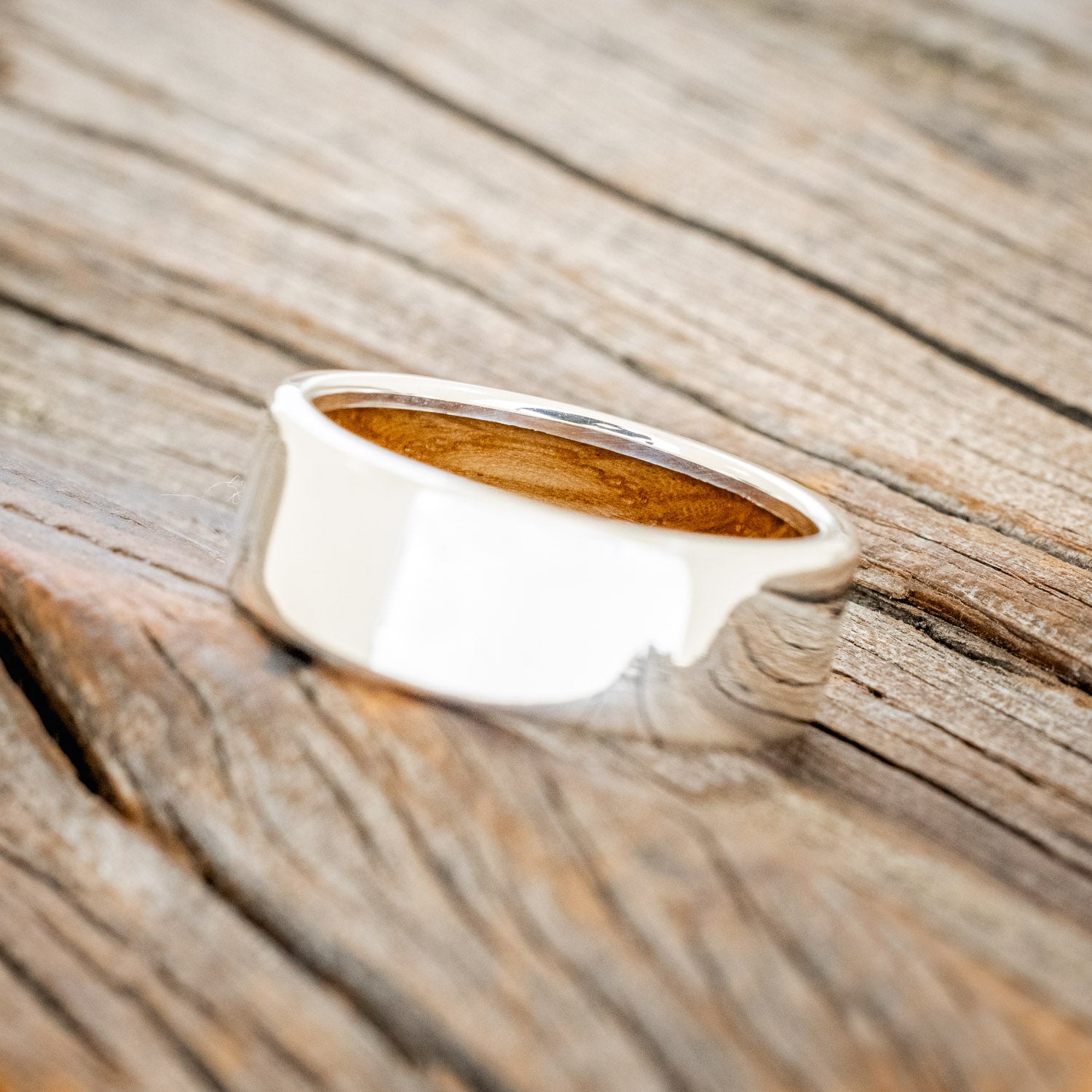 WHISKEY BARREL LINED WEDDING BAND-21