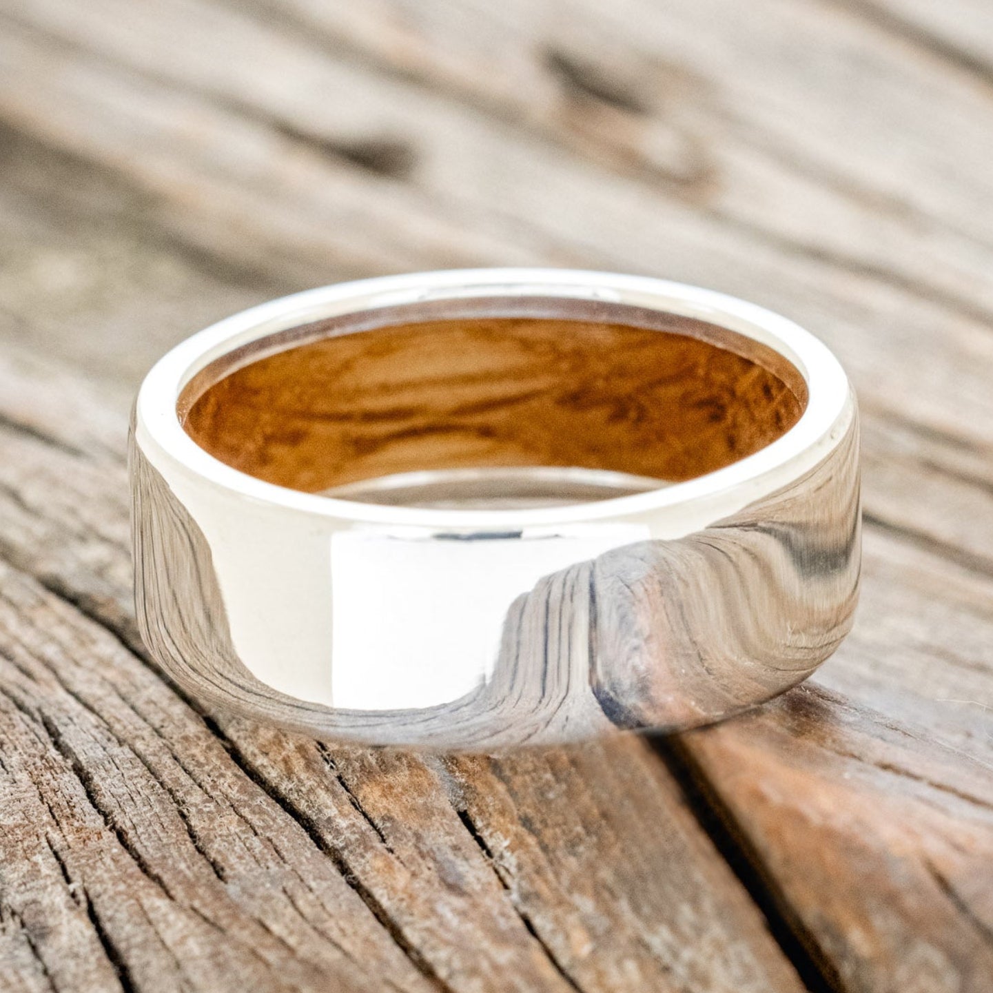 WHISKEY BARREL LINED WEDDING BAND-25