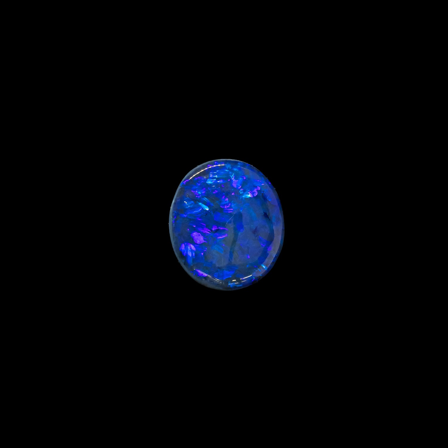 "SINI" - OVAL LIGHTNING RIDGE BLACK OPAL-2