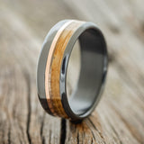 "TANNER" - TWO INLAY WEDDING BAND-Staghead Designs